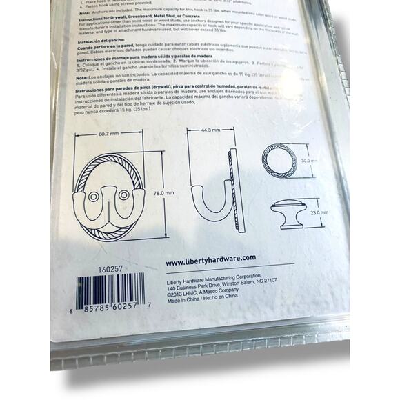 Design for Less Wall Hook and Drawer Pull Satin Nickel Finish 160257 - Picture 5 of 8